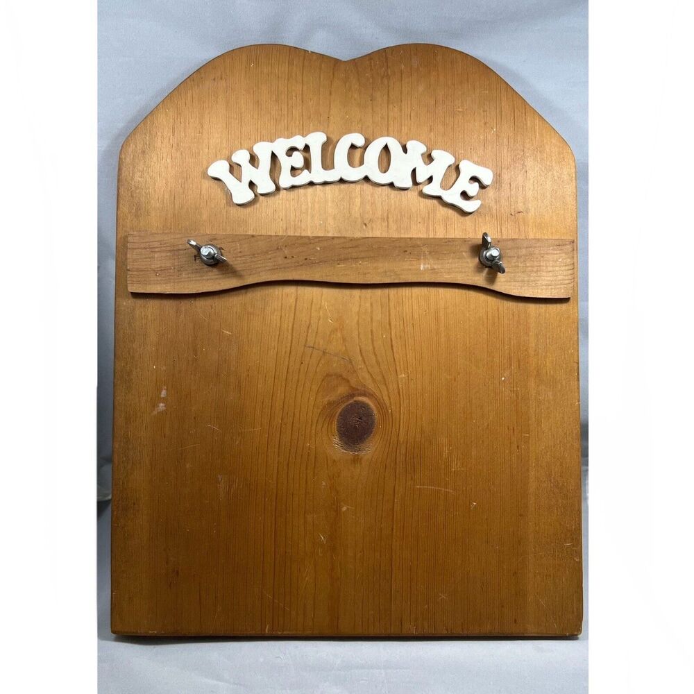 Vintage Handmade  Wooden Note Pad Wall Hanging